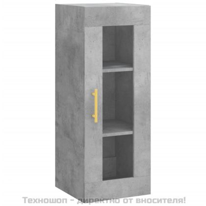 Висок шкаф, бетонно сив, 34,5x34x180 см, инженерно дърво