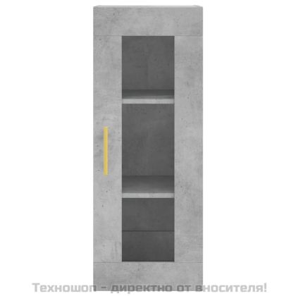 Висок шкаф, бетонно сив, 34,5x34x180 см, инженерно дърво