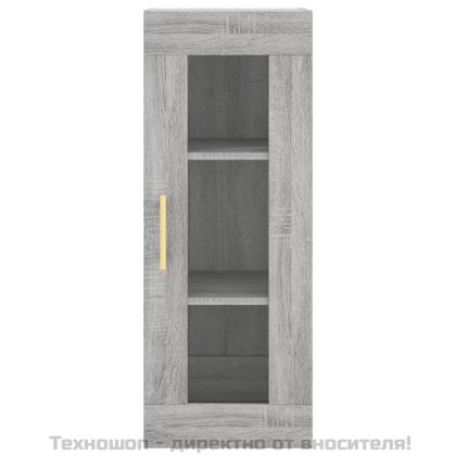 Висок шкаф, сив сонома, 34,5x34x180 см, инженерно дърво
