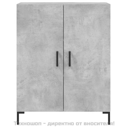 Висок шкаф, бетонно сив, 69,5x34x180 см, инженерно дърво