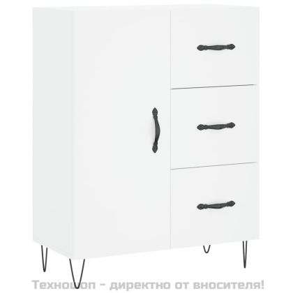 Висок шкаф, бял, 69,5x34x180 см, инженерно дърво