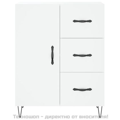 Висок шкаф, бял, 69,5x34x180 см, инженерно дърво