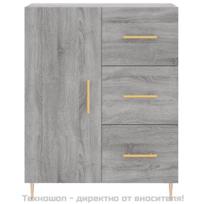 Висок шкаф, сив сонома, 69,5x34x180 см, инженерно дърво