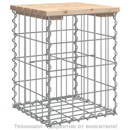 Градинска пейка габионен дизайн 33x31x42 см борово дърво масив