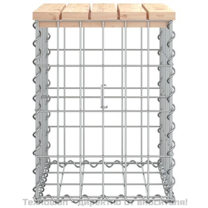 Градинска пейка габионен дизайн 33x31x42 см борово дърво масив