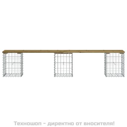 Градинска пейка габионен дизайн 203x31x42 см импрегниран бор