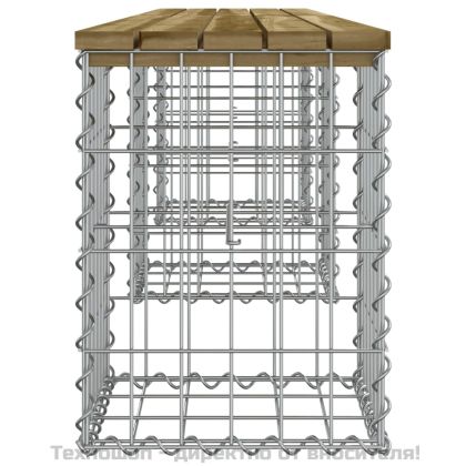 Градинска пейка габионен дизайн 203x31x42 см импрегниран бор