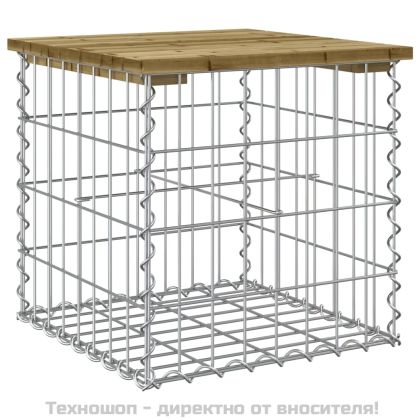 Градинска пейка габионен дизайн 43x44x42 см импрегниран бор