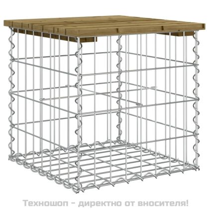 Градинска пейка габионен дизайн 43x44x42 см импрегниран бор