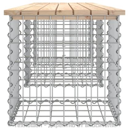 Градинска пейка габионен дизайн 203x44x42 см борово дърво масив