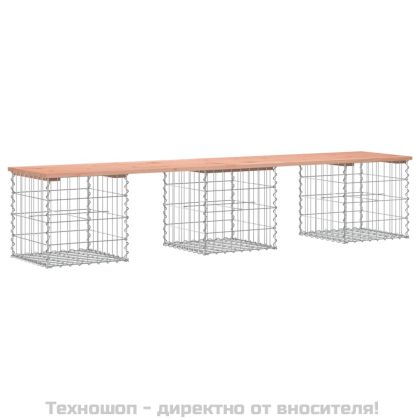 Градинска пейка дизайн габион 203x44x42 см дугласко дърво масив