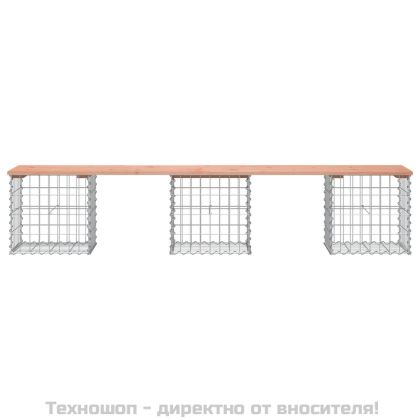 Градинска пейка дизайн габион 203x44x42 см дугласко дърво масив