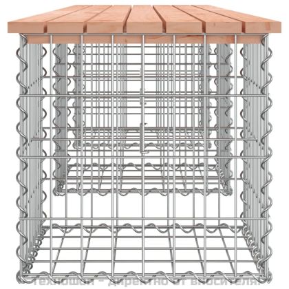 Градинска пейка дизайн габион 203x44x42 см дугласко дърво масив