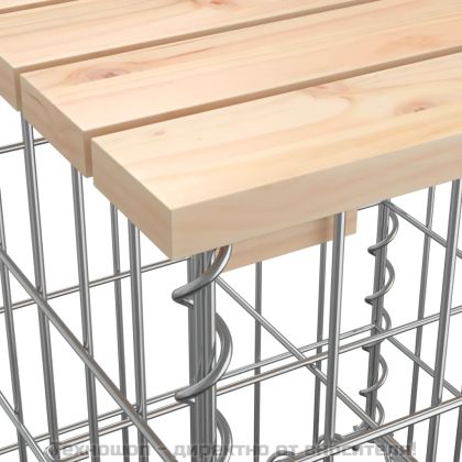 Градинска пейка дизайн габион 103x31,5x42 см борово дърво масив