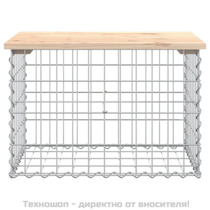 Градинска пейка габионен дизайн 63x44x42 см борово дърво масив