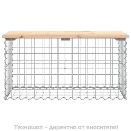 Градинска пейка габионен дизайн 83x44x42 см борово дърво масив