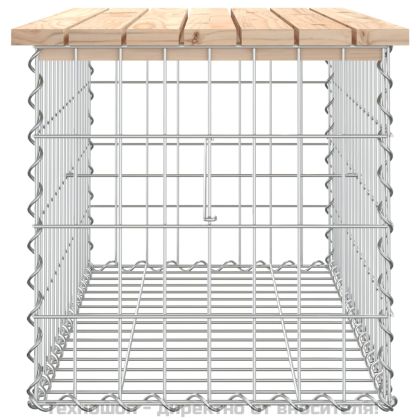 Градинска пейка габионен дизайн 83x44x42 см борово дърво масив