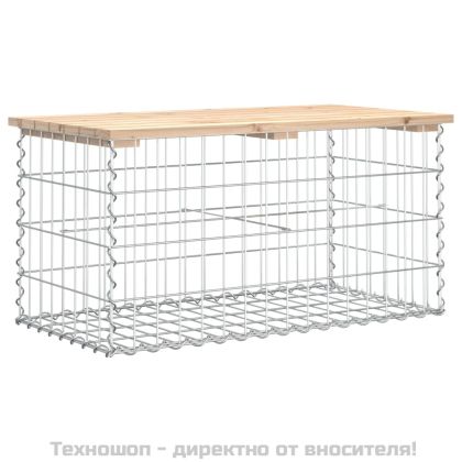 Градинска пейка габионен дизайн 83x44x42 см борово дърво масив