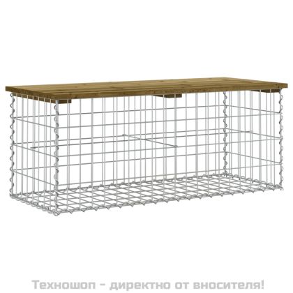 Градинска пейка габионен дизайн 103x44x42 см импрегниран бор