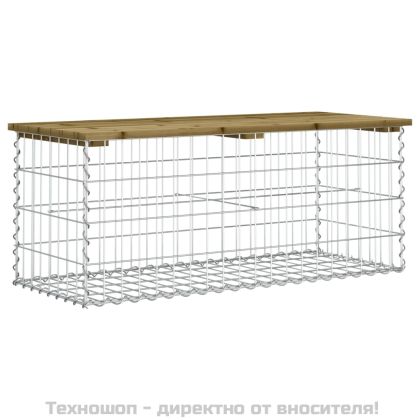 Градинска пейка габионен дизайн 103x44x42 см импрегниран бор