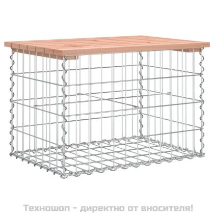 Градинска пейка дизайн габион 63x44x42 см дугласко дърво масив