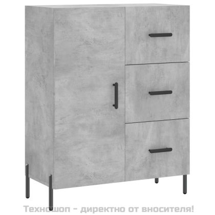 Висок шкаф, бетонно сив, 69,5x34x180 см, инженерно дърво