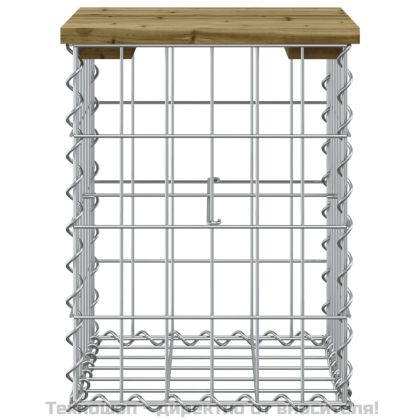 Градинска пейка габионен дизайн 33x31x42 см импрегниран бор
