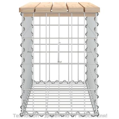 Градинска пейка дизайн габион 63x31,5x42 см борово дърво масив