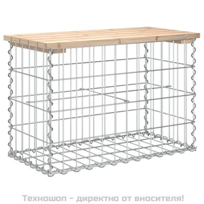 Градинска пейка дизайн габион 63x31,5x42 см борово дърво масив
