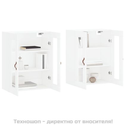 Стенни шкафове, 2 бр, бели, инженерно дърво