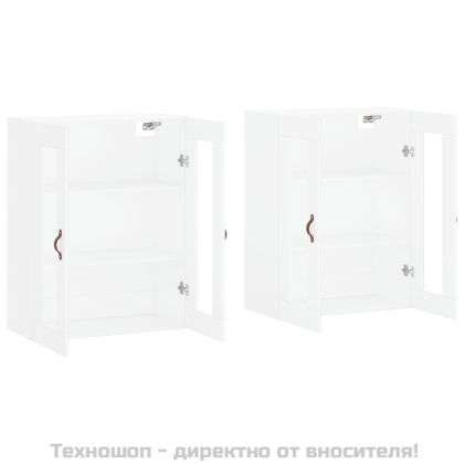 Стенни шкафове, 2 бр, бели, инженерно дърво