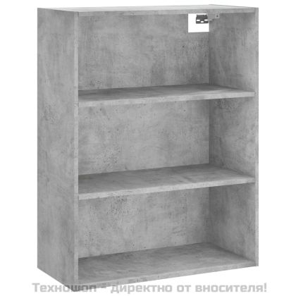 Висок шкаф, бетонно сив, 69,5x34x180 см, инженерно дърво