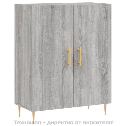 Висок шкаф, сив сонома, 69,5x34x180 см, инженерно дърво