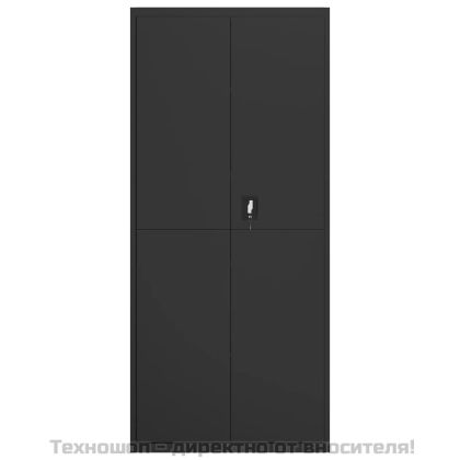 Шкаф за папки черен 90x40x200 см стомана