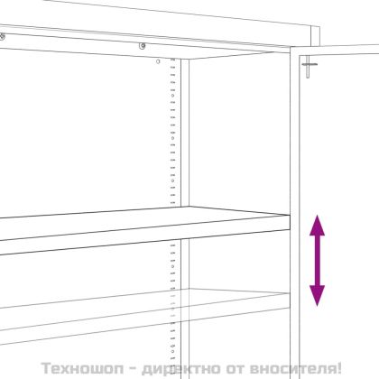 Шкаф за папки черен 90x40x200 см стомана