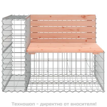 Градинска пейка габион 184x71x65,5 см дугласко дърво масив
