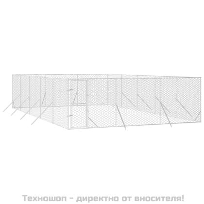 Външна клетка за куче сребриста 6x10x2 м поцинкована стомана