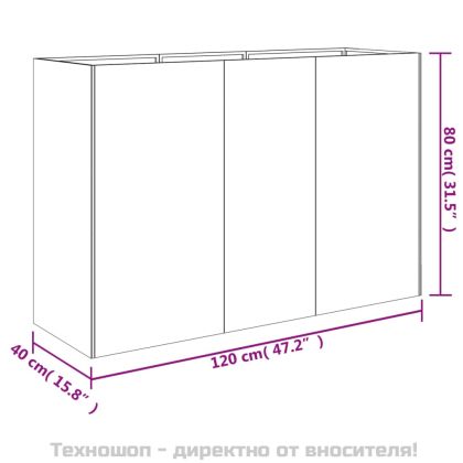 Градинска повдигната леха 120x40x80 см кортенова стомана