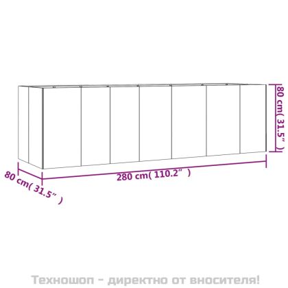 Градинска повдигната леха 280x80x80 см кортенова стомана