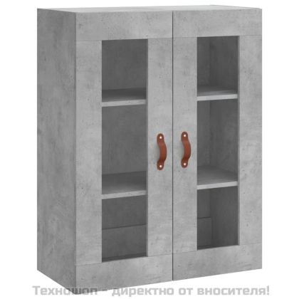 Висок шкаф, бетонно сив, 69,5x34x180 см, инженерно дърво