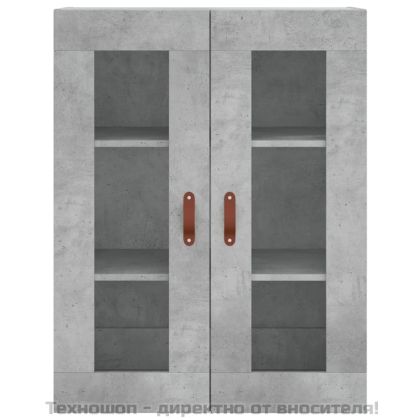 Висок шкаф, бетонно сив, 69,5x34x180 см, инженерно дърво