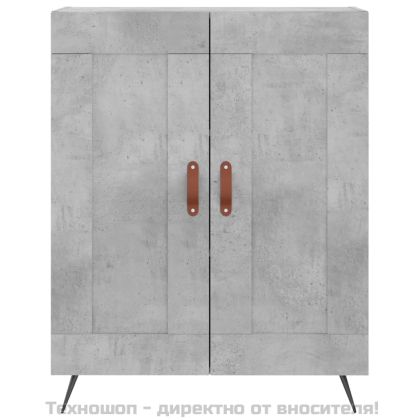 Висок шкаф, бетонно сив, 69,5x34x180 см, инженерно дърво