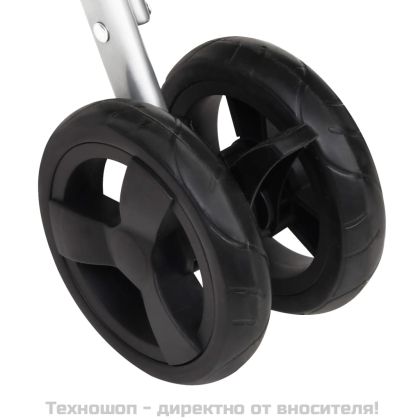 Сгъваема количка за кучета, сива, 100x49x96 см, ленен плат