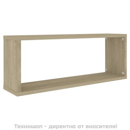Стенни кубични рафтове, 4 бр, дъб сонома, 60x15x23 см