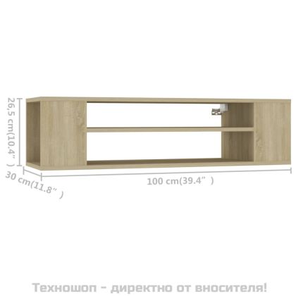 Окачен TВ шкаф, дъб сонома, 100x30x26,5 см, инженерно дърво