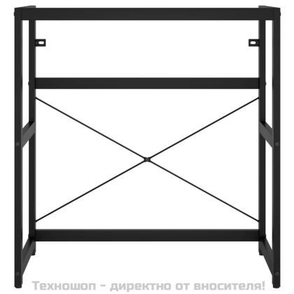 Рамка за мивка за баня, черна, 79x38x83 см, желязо