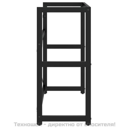 Рамка за мивка за баня, черна, 79x38x83 см, желязо