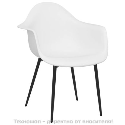 Трапезни столове, 4 бр, бели, PP
