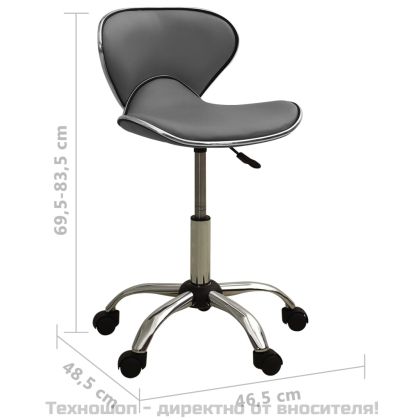 323678 Salon Spa Stool Grey Faux Leather