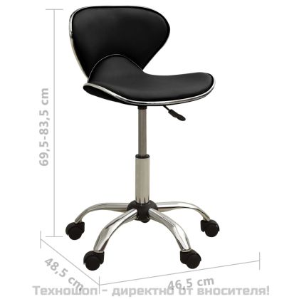 Стол за студио за красота, черен, изкуствена кожа